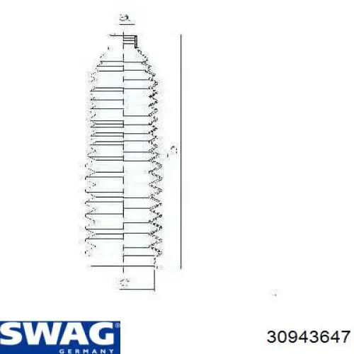Пыльник рулевой рейки левый Swag 30943647
