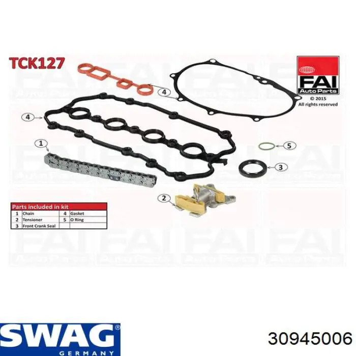 Ремкомплект ГРМ Swag 30945006 цена, от 82.24 USD