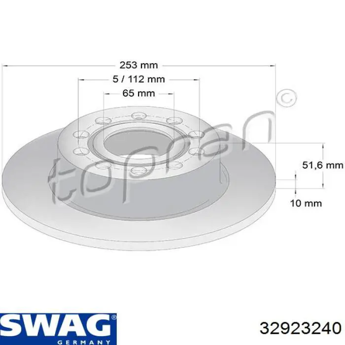 Тормозные диски 32923240 Swag