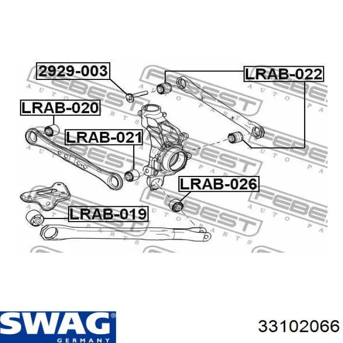 33102066 Swag barra transversal de suspensão traseira