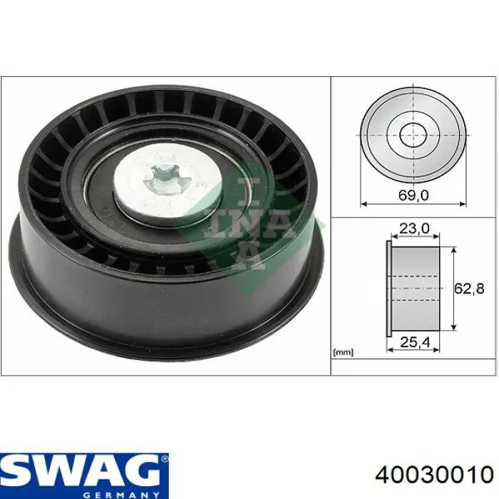 Ролик ремня ГРМ, паразитный Swag 40030010