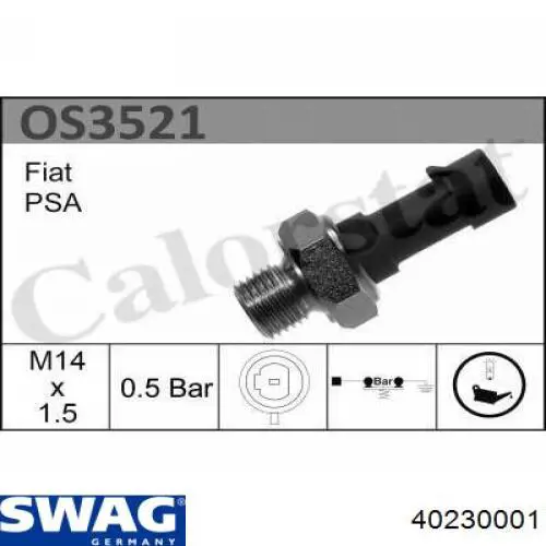 Купить 40230001 Swag Датчик давления масла