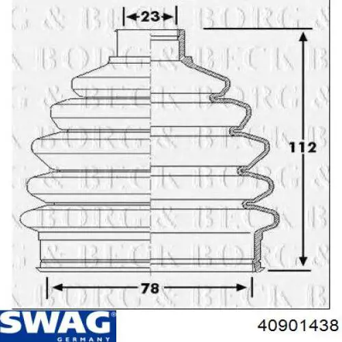 Купить 40901438 Swag Пыльник гранаты наружный, передний