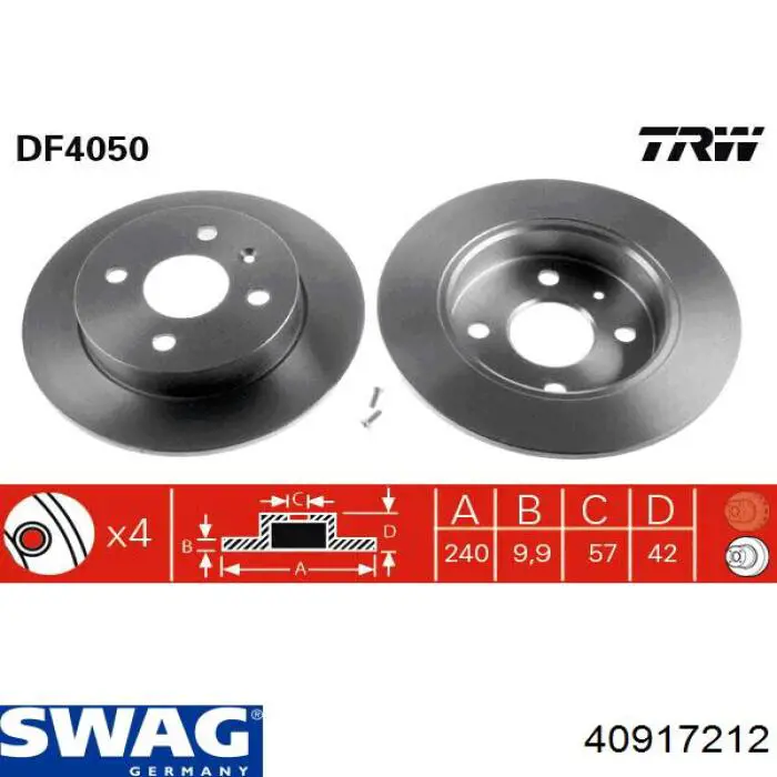 Тормозные диски 40917212 Swag