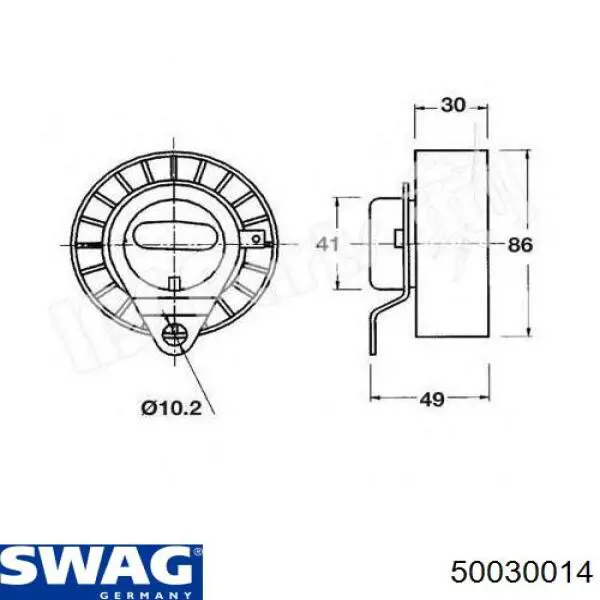Ролик натяжителя Swag 50030014