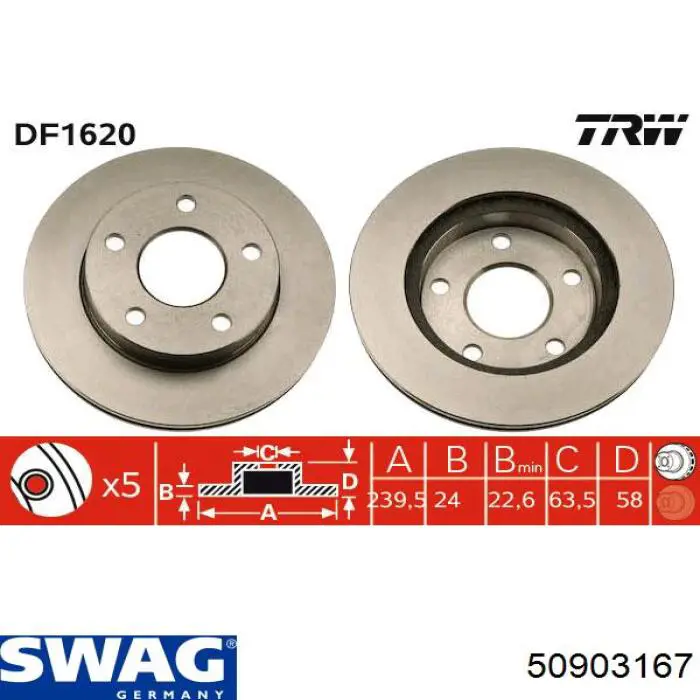 Купить 50903167 Swag Ротор тормозной