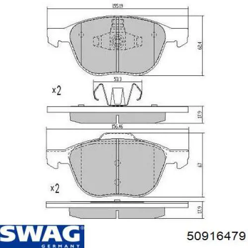 50916479 Swag Колодки передние
