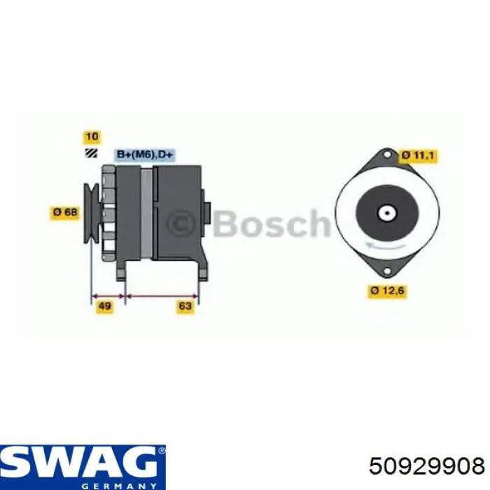 Правая подушка двигателя 50929908 Swag