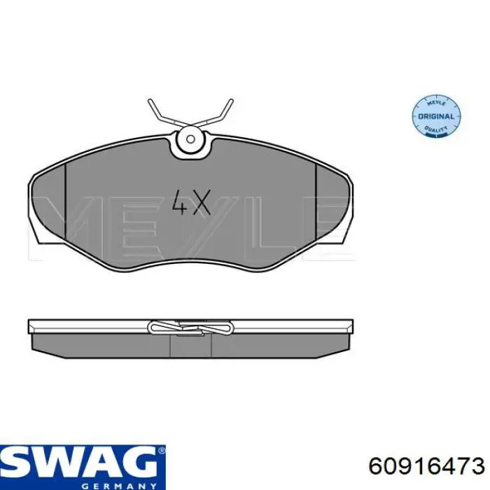 Колодки тормозные передние дисковые SWAG 60916473