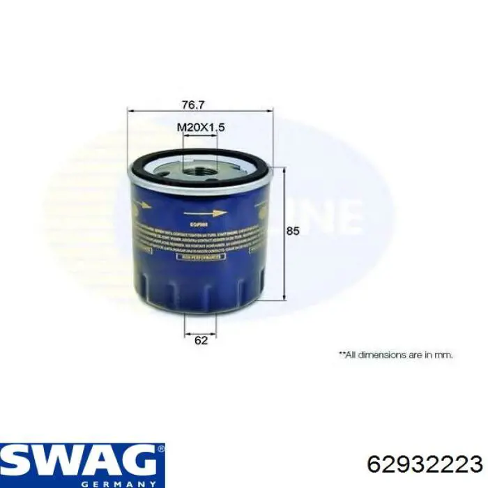 Фильтр очистки масла центробежный Swag 62932223 цена, от 6.27 USD