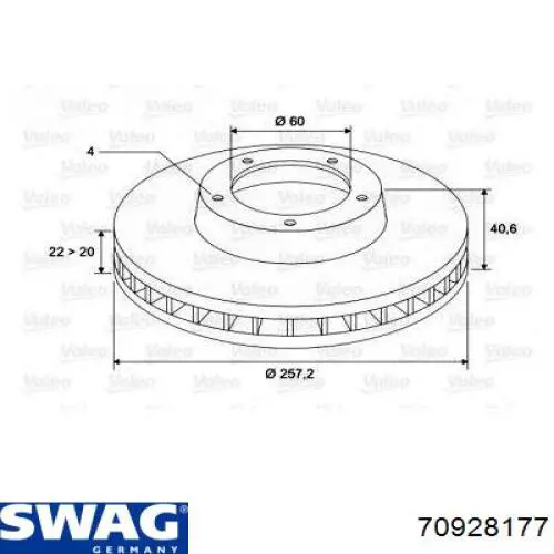 Тормоз дисковый передний Swag 70928177 цена, от 30.64 USD