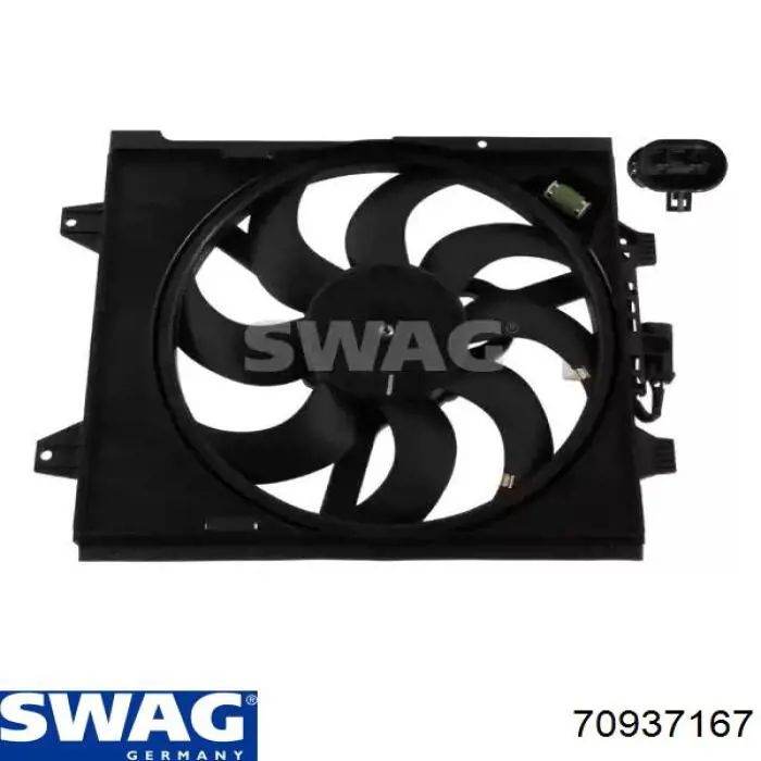 70937167 Swag диффузор радиатора охлаждения, в сборе с мотором и крыльчаткой