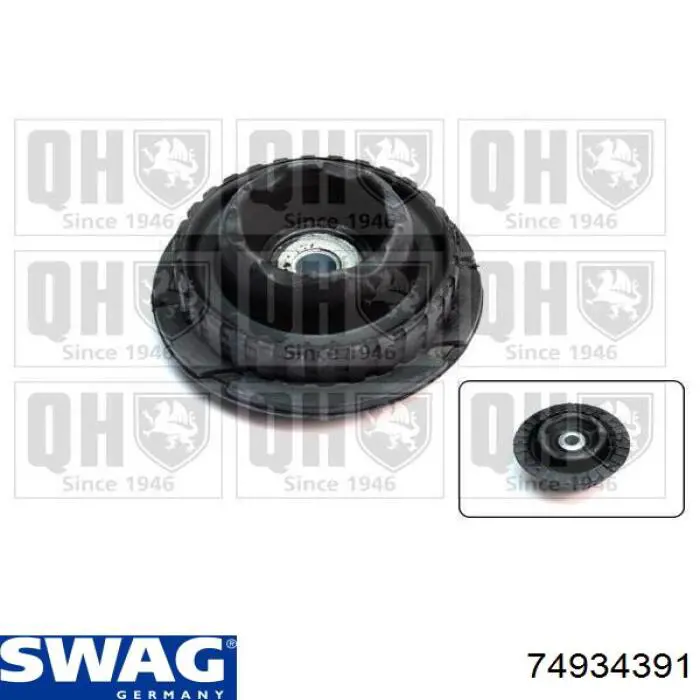 Опора стойки амортизатора переднего Swag 74934391 цена, от 18.50 USD