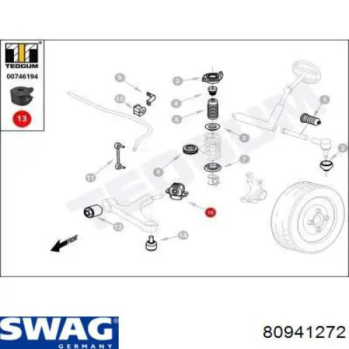 MB831555 Mitsubishi Рычаг передней подвески нижний левый