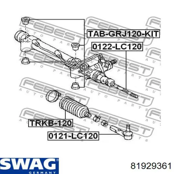 Тяга рулевая поперечная Swag 81929361