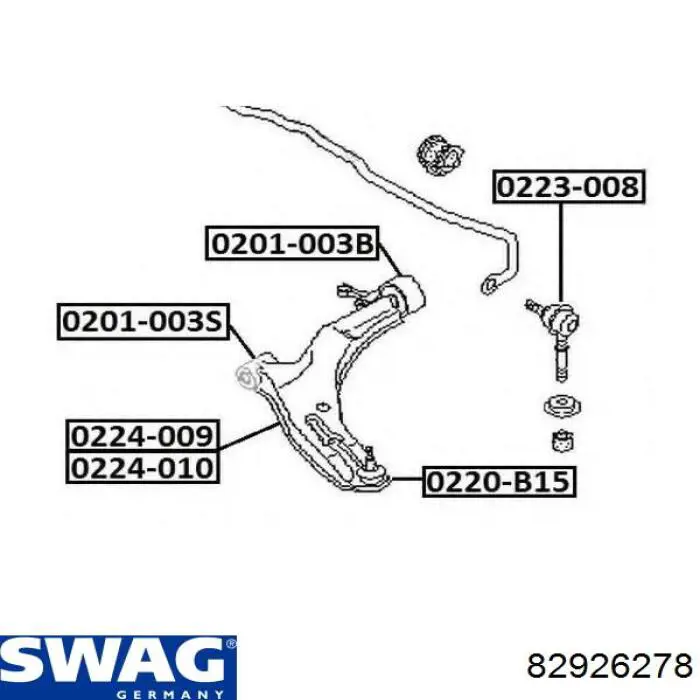 Купить 82926278 Swag Нижний правый рычаг передней подвески