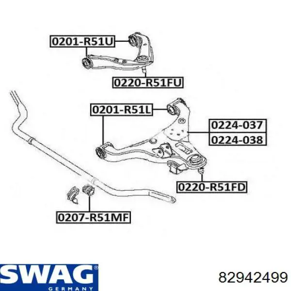 Сайлентблок переднего рычага 82942499 Swag