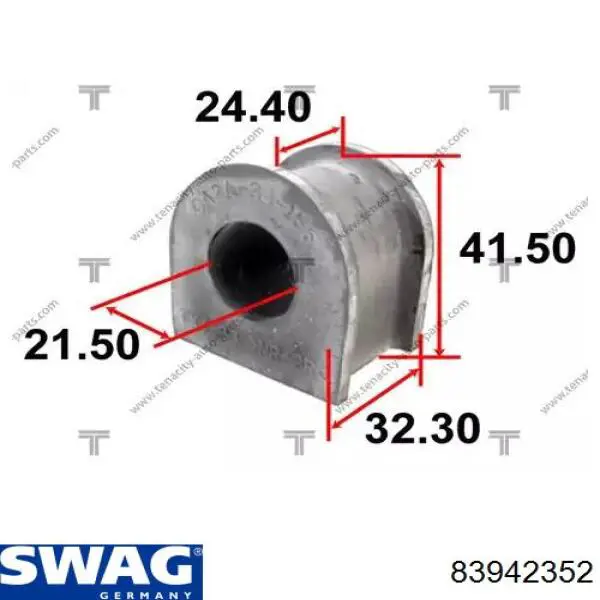 Втулка переднего стабилизатора Swag 83942352 цена, от 2.30 USD