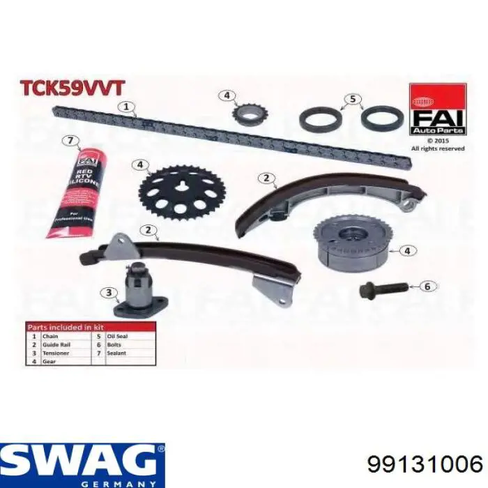 Цепь привода распредвала Swag 99131006 цена, от 72.07 USD