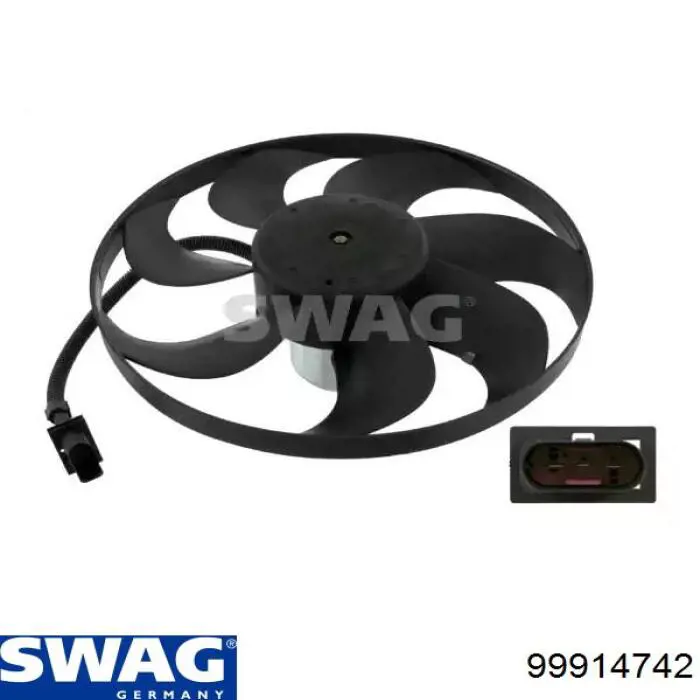 Электровентилятор охлаждения в сборе (мотор+крыльчатка) Swag 99914742