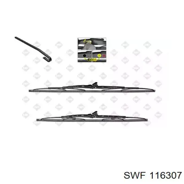 116307 SWF щетка-дворник лобового стекла, комплект из 2 шт.
