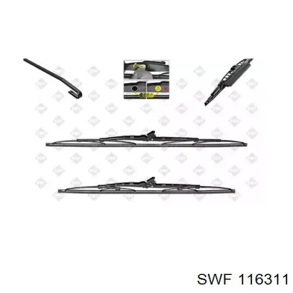 116311 SWF щетка-дворник лобового стекла, комплект из 2 шт.