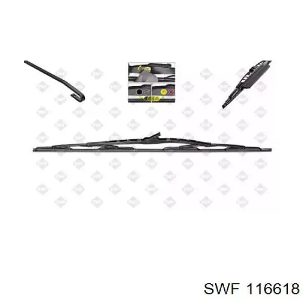 116618 SWF щетка-дворник лобового стекла водительская