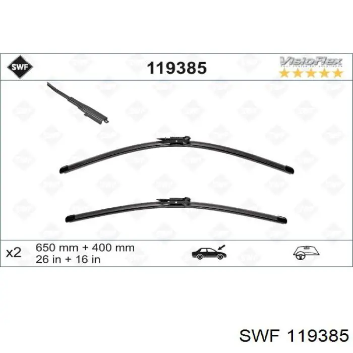 Щетки стеклоочистителя 119385 SWF