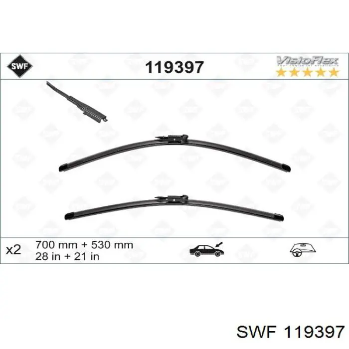 Щетки стеклоочистителя 119397 SWF