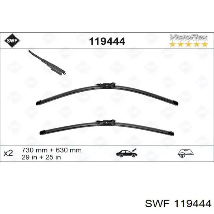119444 SWF limpa-pára-brisas do pára-brisas, kit de 2 un.