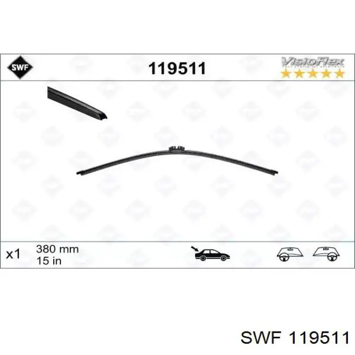 119511 SWF limpa-pára-brisas de vidro traseiro