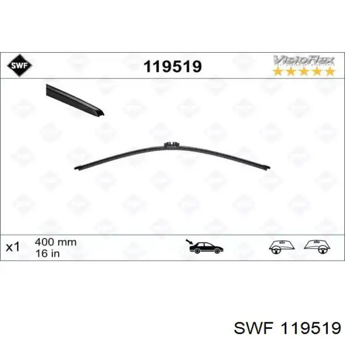 119519 SWF limpa-pára-brisas de vidro traseiro