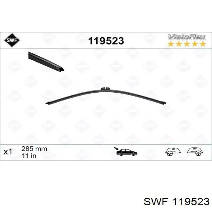 119523 SWF limpa-pára-brisas de vidro traseiro