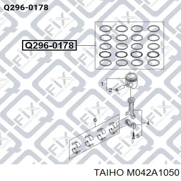 M042A1050 Taiho вкладыши коленвала коренные, комплект, 2-й ремонт (+0,50)