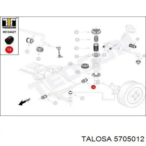 Сайлентблок передней подвески Talosa 5705012 цена, от 7.41 USD