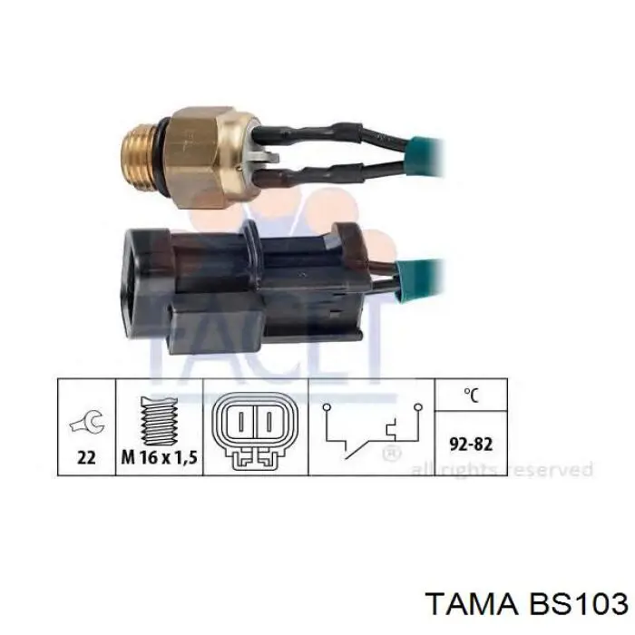 Датчик включения вентилятора радиатора BS103 Tama