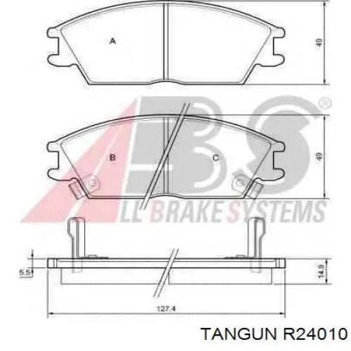 Колодки гальмівні передні, дискові R24010 Tangun