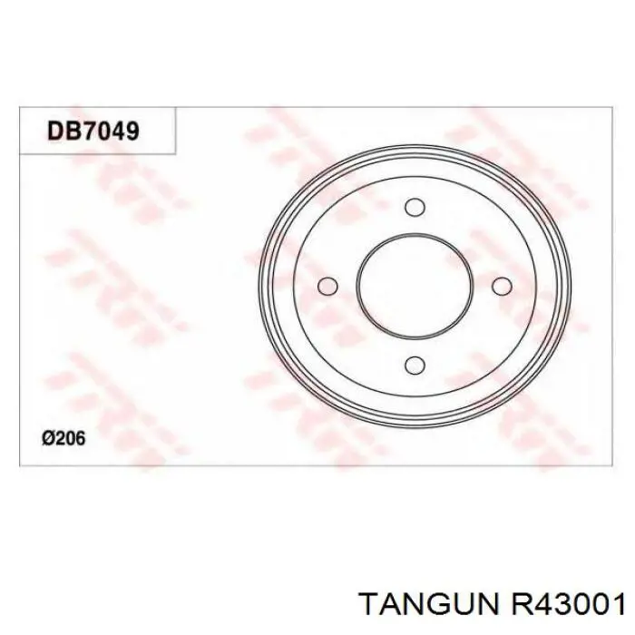 Тормозной барабан R43001 Tangun