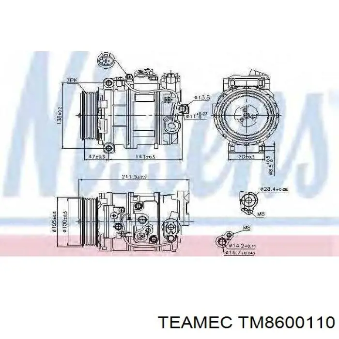 Купить TM8600110 Teamec Компрессор климатической установки