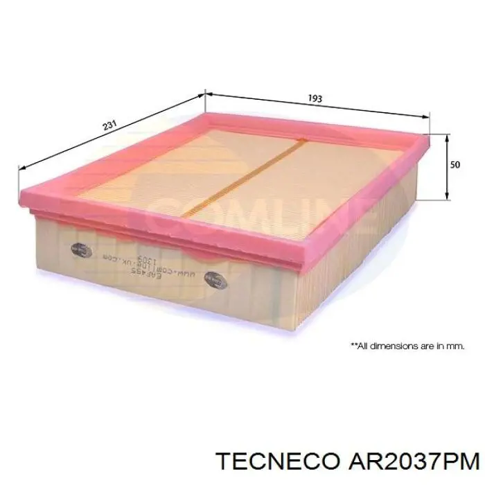 Элемент воздушного фильтра Tecneco AR2037PM цена, от 3.88 USD