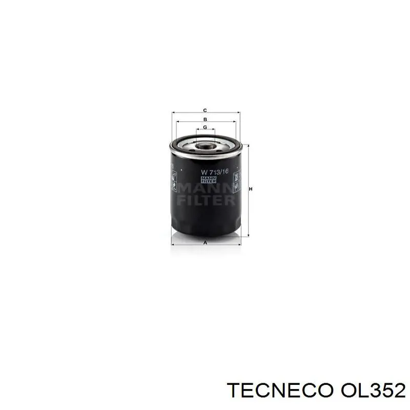 Фильтр масла Tecneco OL352