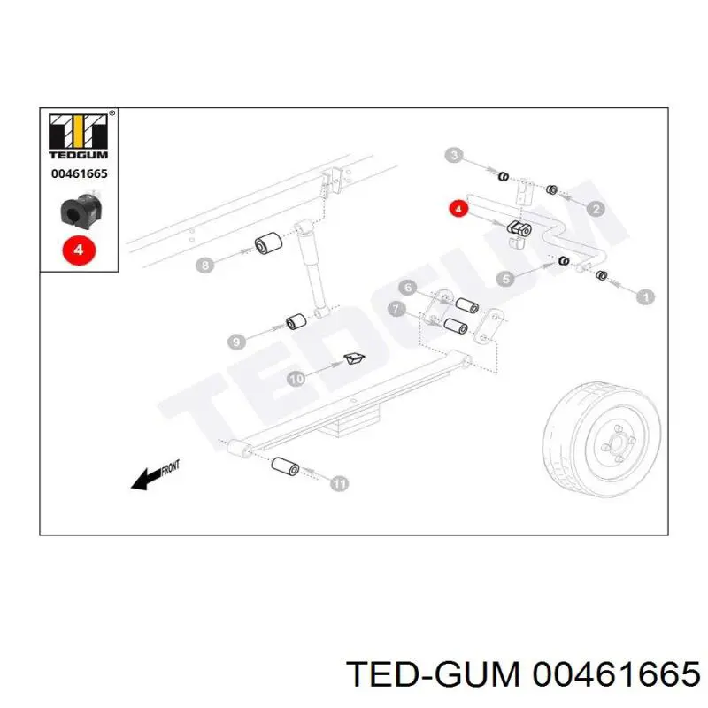Втулка стойки заднего стабилизатора Ted-gum 461665
