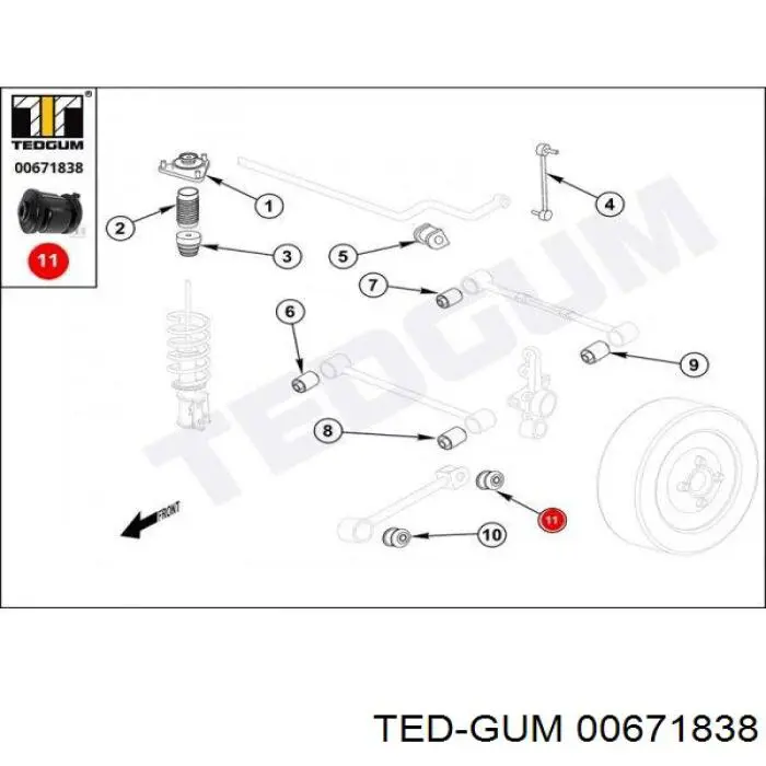 JK5514OEM Korea (oem) Сайлентблок задней продольной тяги