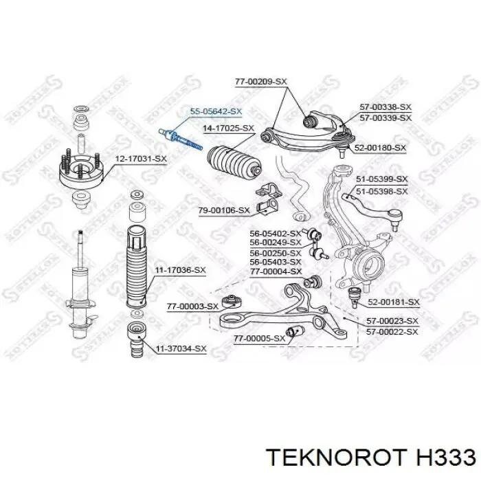 Тяга рулевая поперечная Teknorot H333