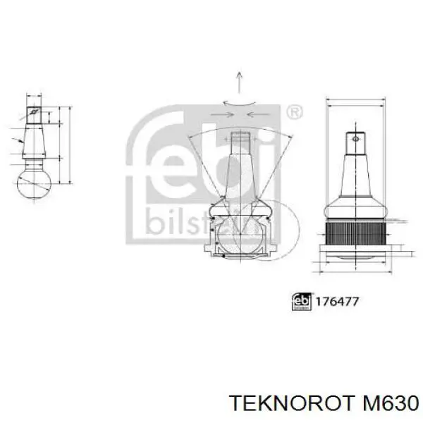 Шаровая опора, нижняя Teknorot M630 цена, от 30.30 USD