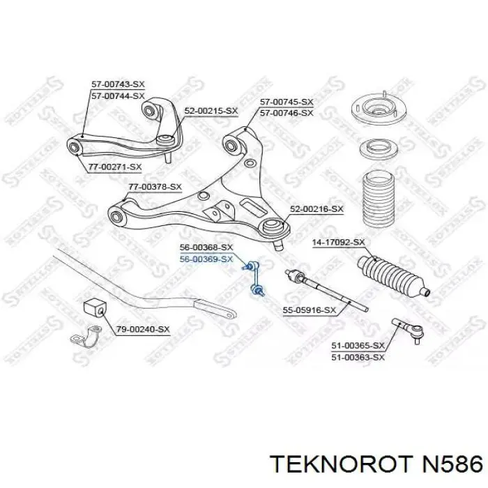 N586 Teknorot Тяжка стабилизатора, переднего, правая
