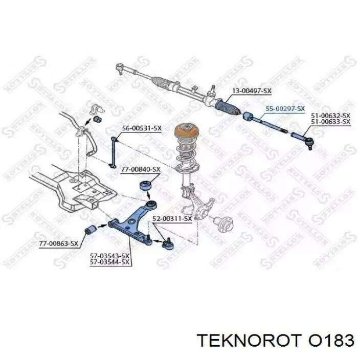 Тяга рульова O183 Teknorot