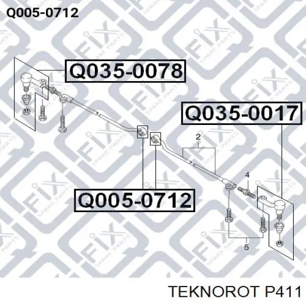 P411 Teknorot Тяжка стабилизатора, заднего