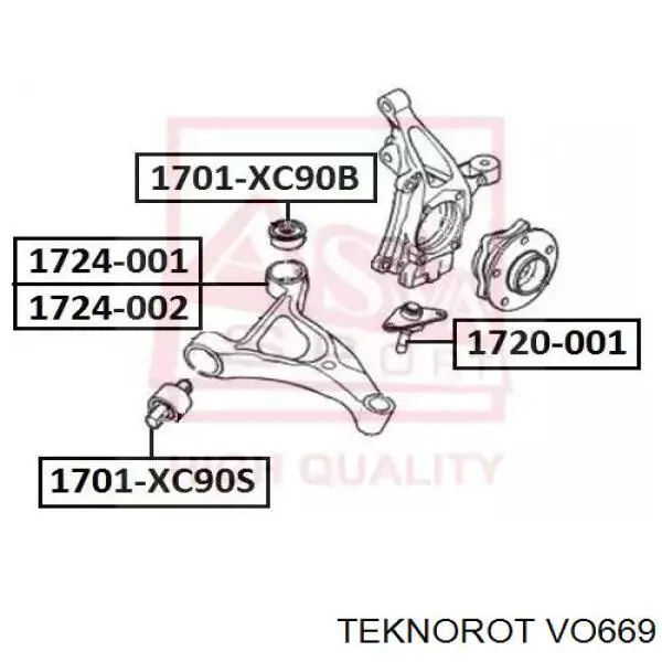 Купить VO669 Teknorot Рычаг передней подвески левый