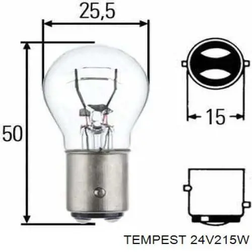Лампа-фара левая/правая TEMPEST 24V215W